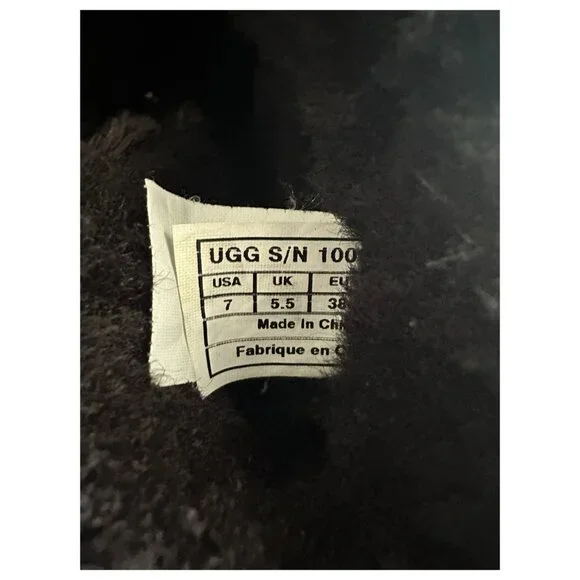 UGG Tweed Ankle Boots Women’s 7 Black Bouclé Fur Lined Winter Boots - Picture 6 of 6